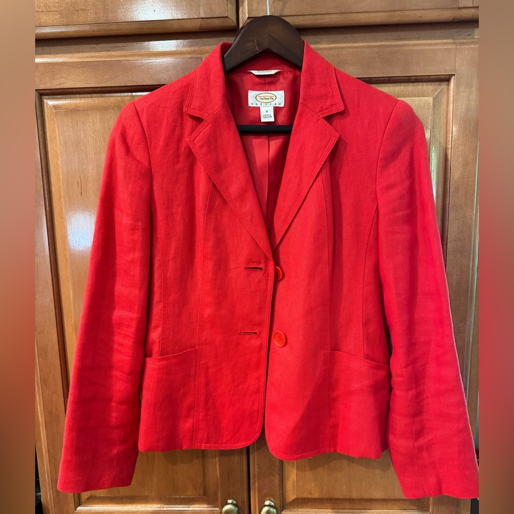 Talbots Red Blazer Classic Tailored Suit Jacket